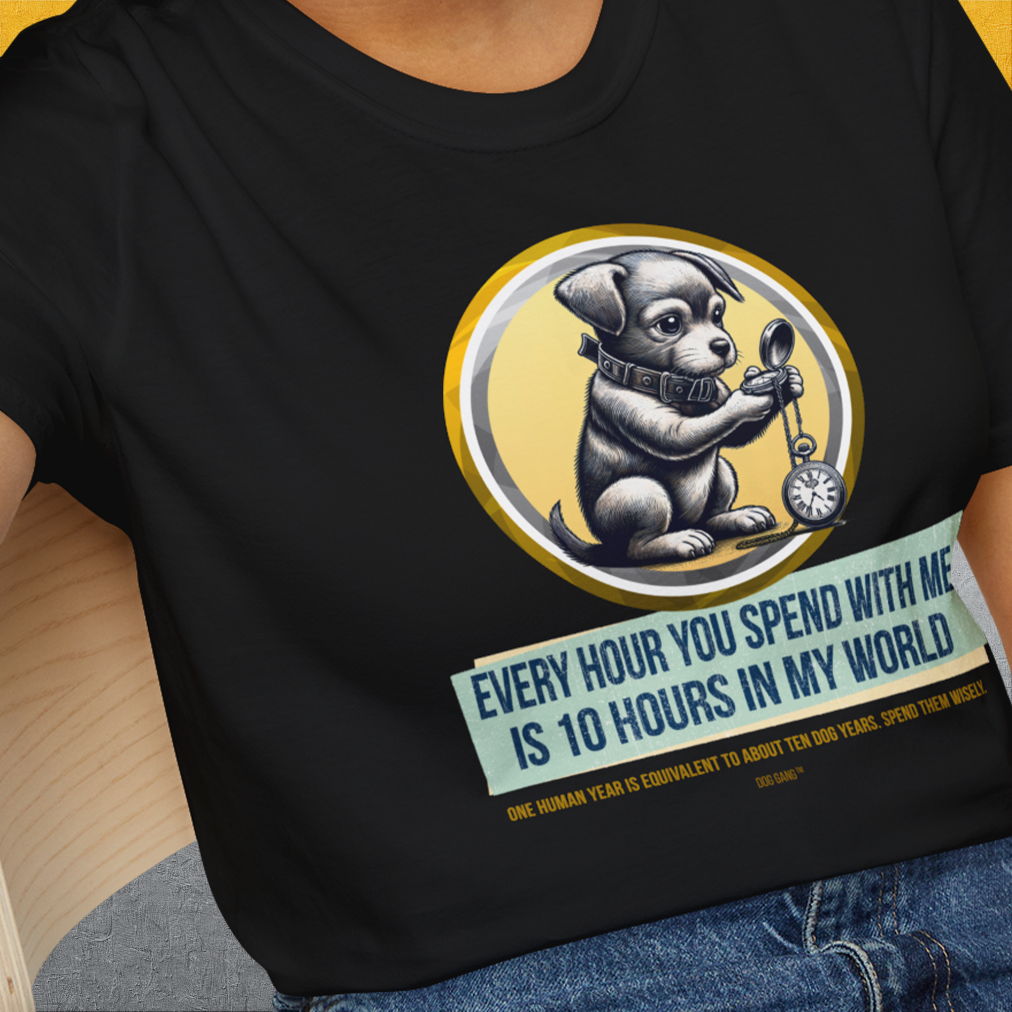 One Human Year = Ten Dog Years, Volume 1, Unisex T-Shirt- a cute Shirtdesign for dog lovers by Dog Gang