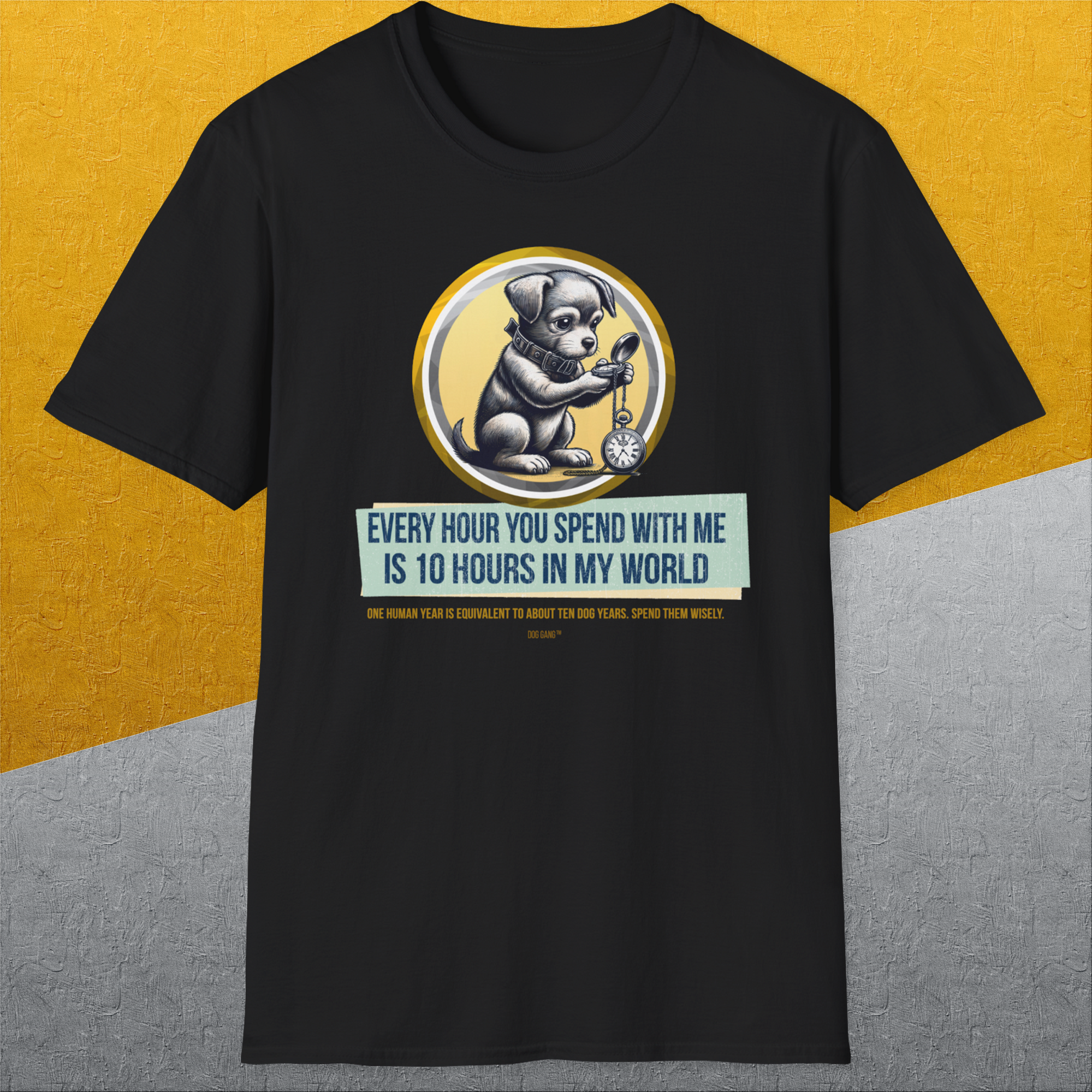 One Human Year = Ten Dog Years, Volume 1, Unisex T-Shirt-Design made by Dog Gang