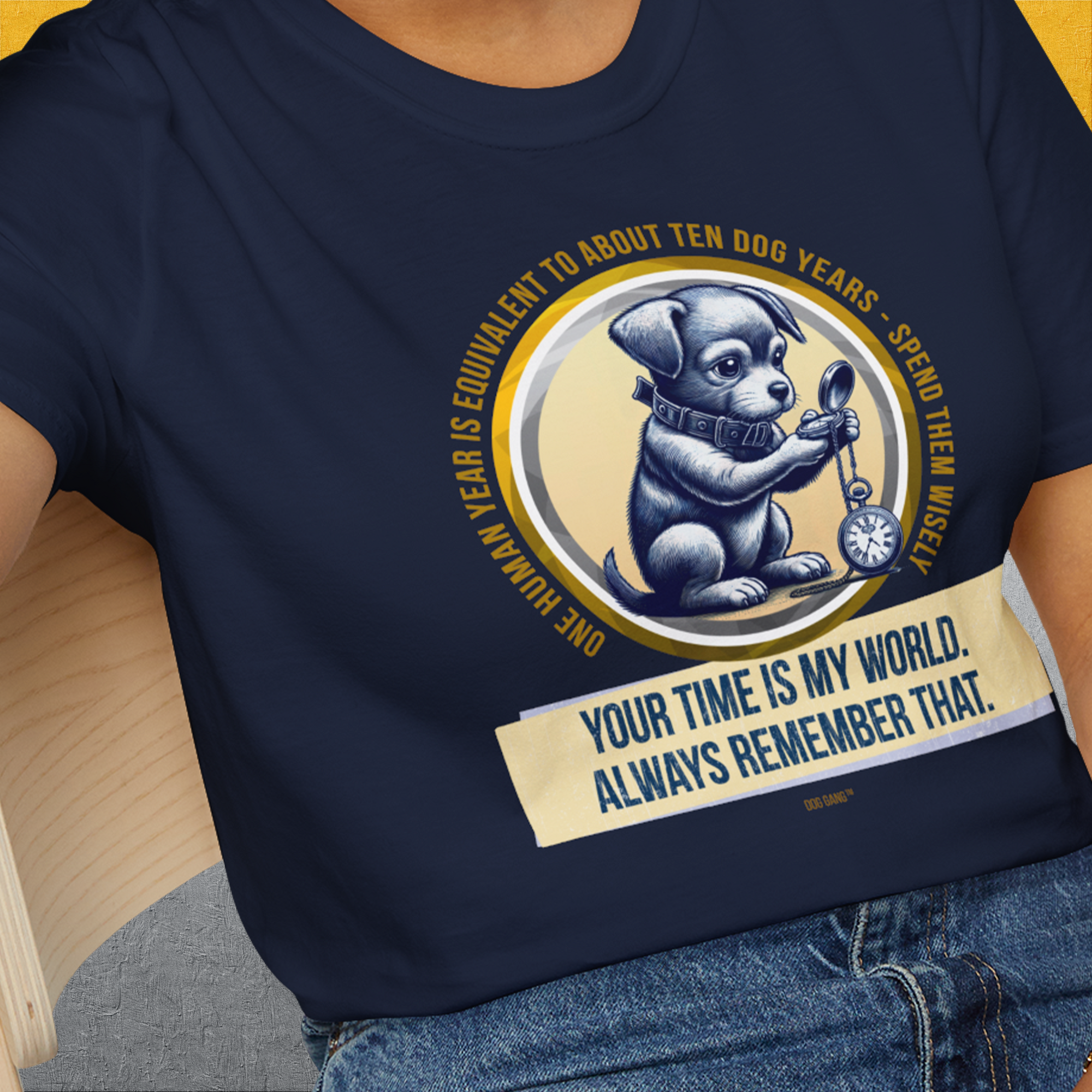 One Human Year = Ten Dog Years, Volume 2, Unisex T-Shirt- a cute Shirtdesign for dog lovers by Dog Gang