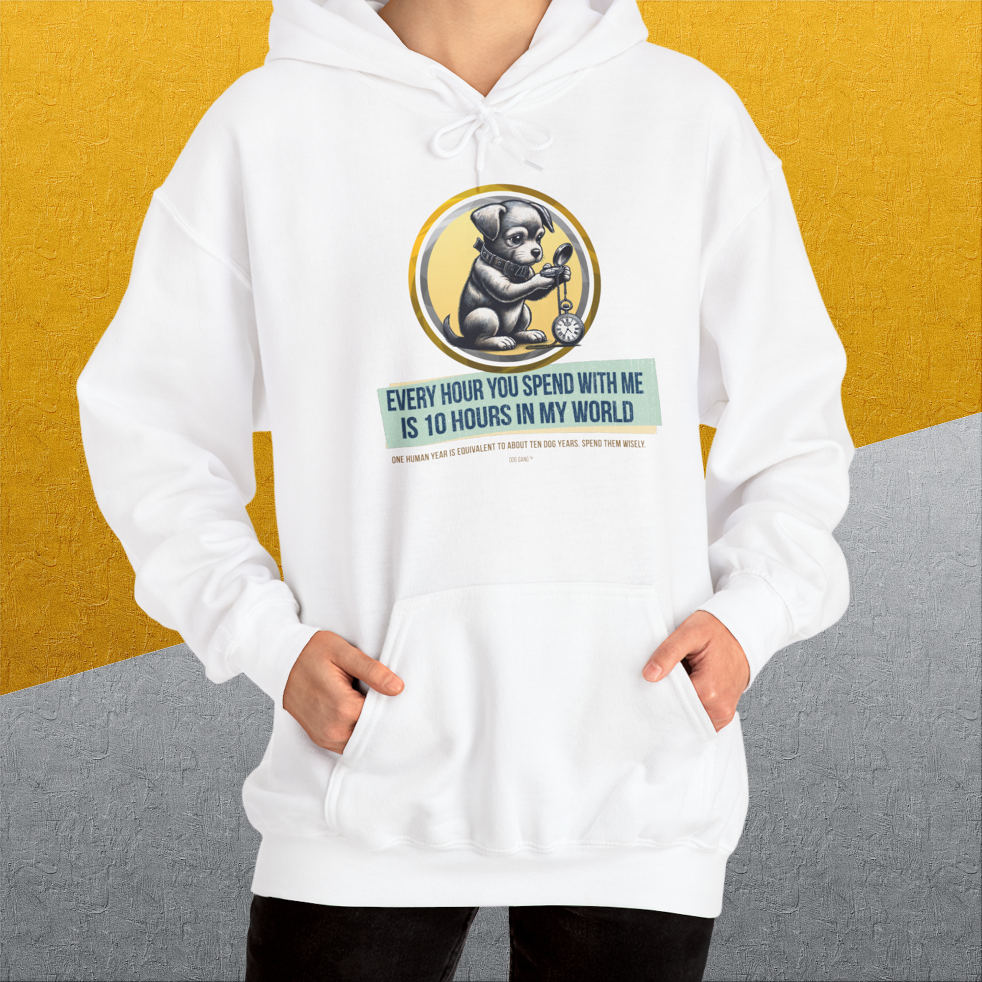 One Human Year = Ten Dog Years, Volume 1, Unisex Hoodie- dog lover Shirtdesign made by Dog Gang