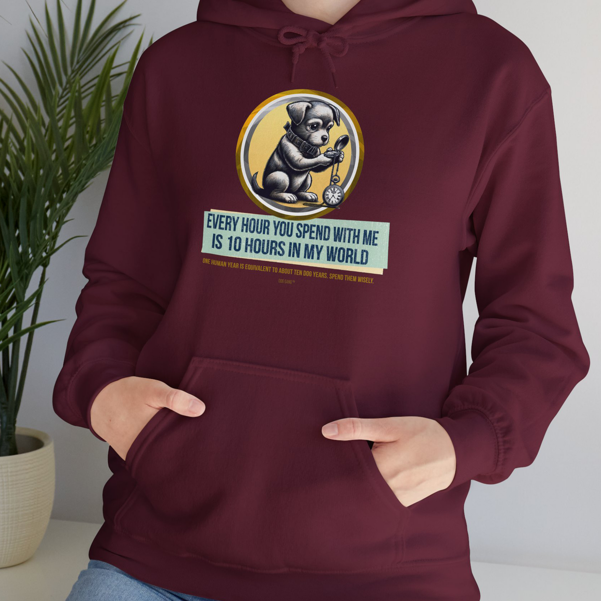 One Human Year = Ten Dog Years, Volume 1, Unisex Hoodie- dog lover Shirtdesign made by Dog Gang