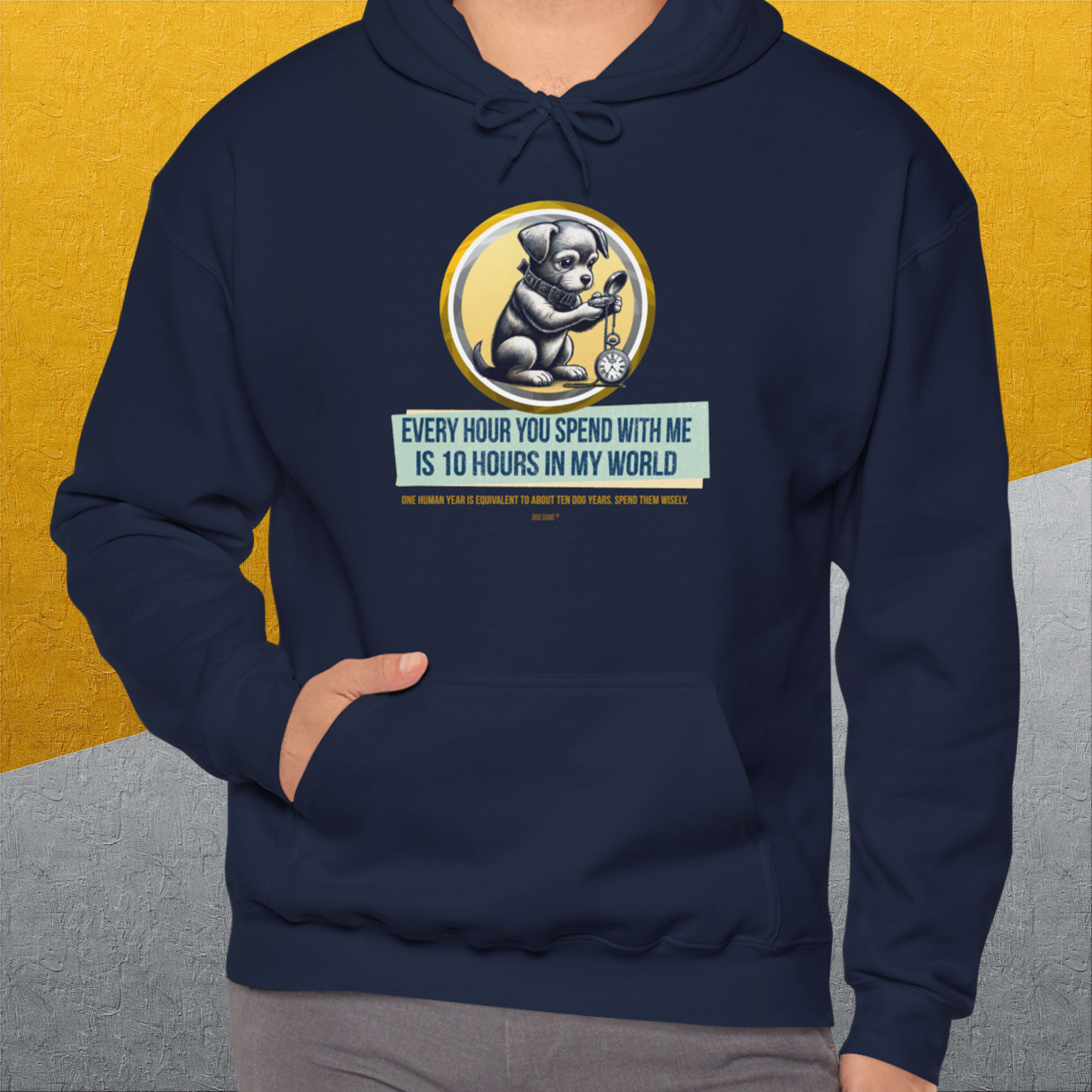 One Human Year = Ten Dog Years, Volume 1, Unisex Hoodie- a cute Shirtdesign for dog lovers by Dog Gang