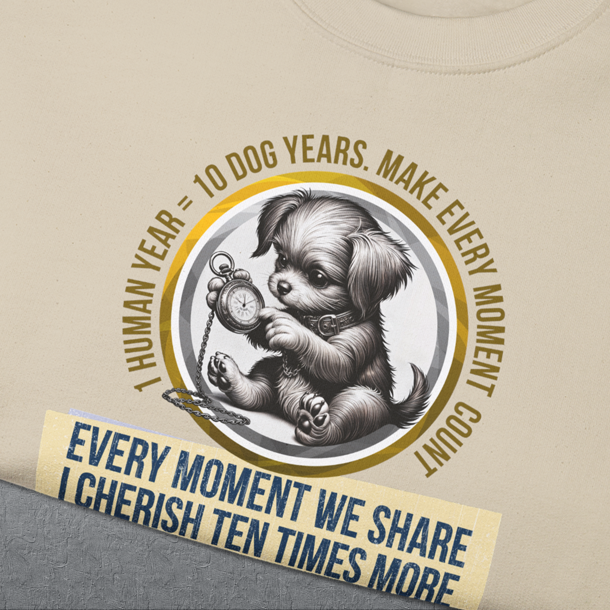 One Human Year = Ten Dog Years, Volume 4, Unisex Sweatshirt-. A dog-themed Design from Dog Gang