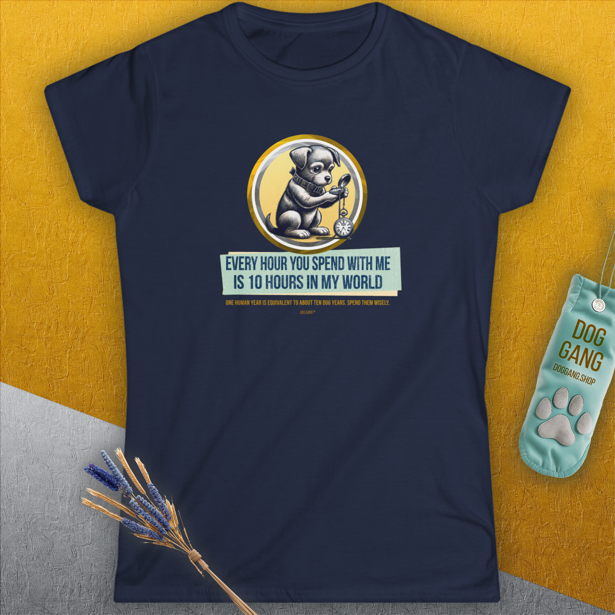 One Human Year = Ten Dog Years, Volume 1, Women's T-Shirt- a cute Shirtdesign for dog lovers by Dog Gang