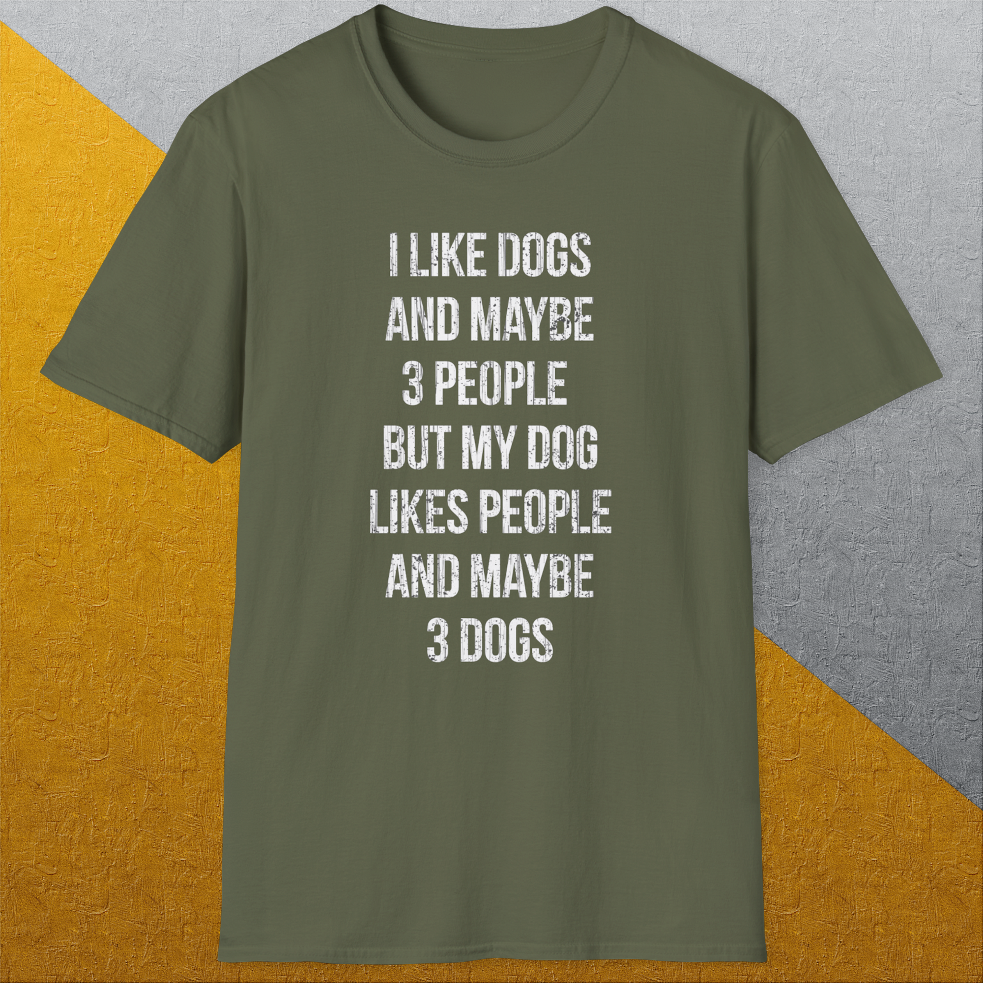 I Like Dogs And Maybe 3 People..., Unisex T-Shirt funny dog print, Design by Dog Gang