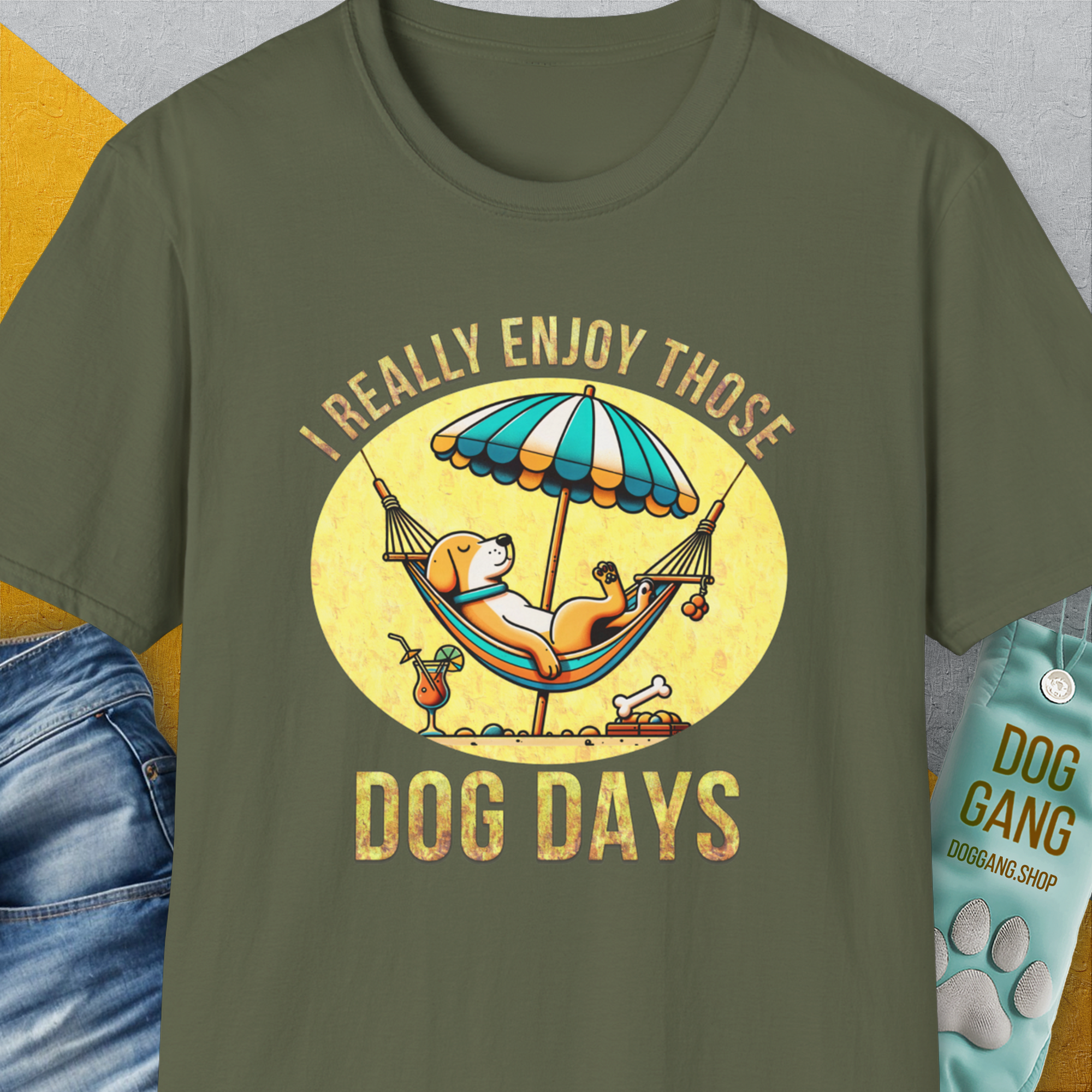 I Really Enjoy Those Dog Days, Unisex T-Shirt- another funny dog lover Shirtdesign made by Dog Gang
