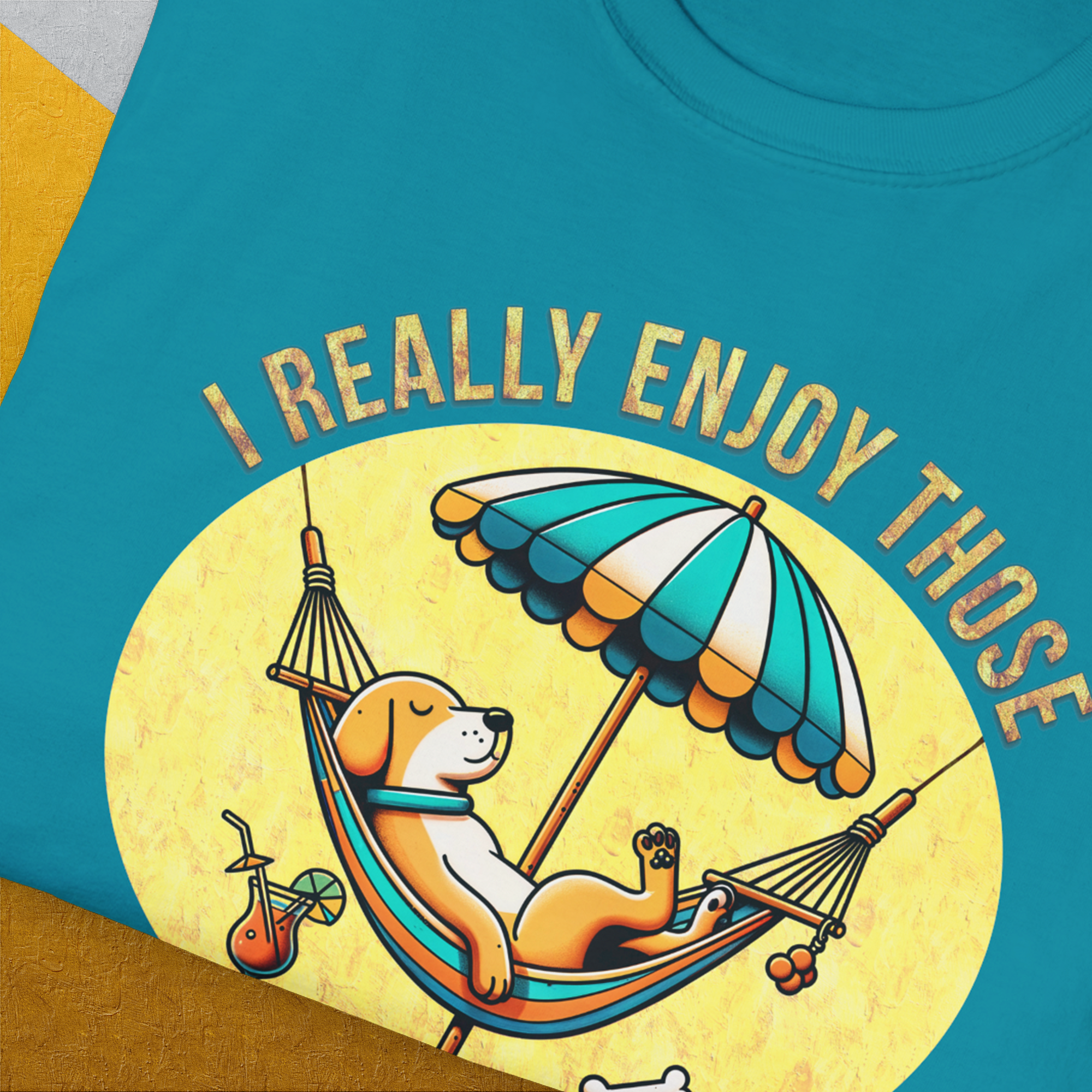 I Really Enjoy Those Dog Days, Unisex T-Shirt-humorous dog lover / dog owner Design by Dog Gang