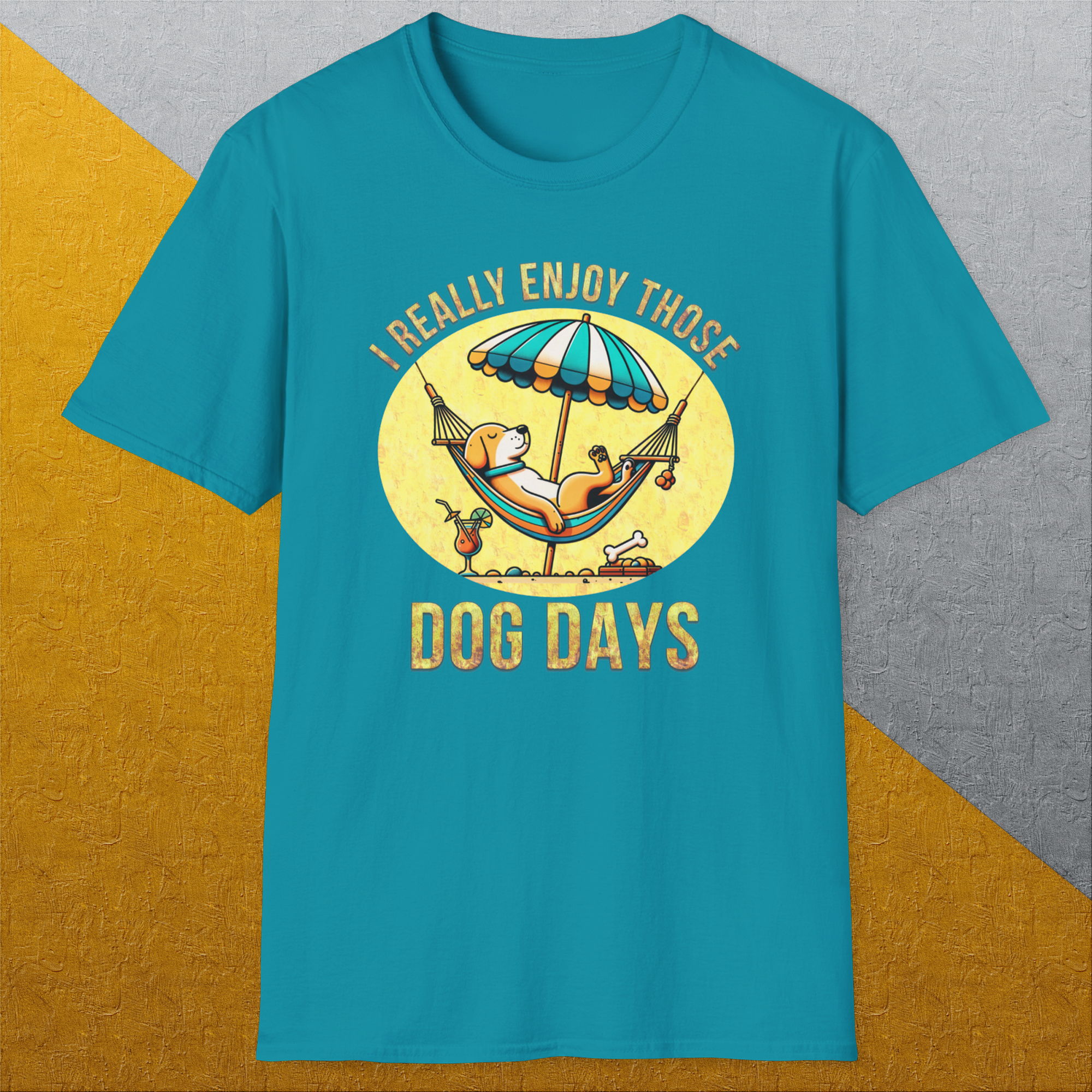 I Really Enjoy Those Dog Days, Unisex T-Shirt funny dog print, Design by Dog Gang