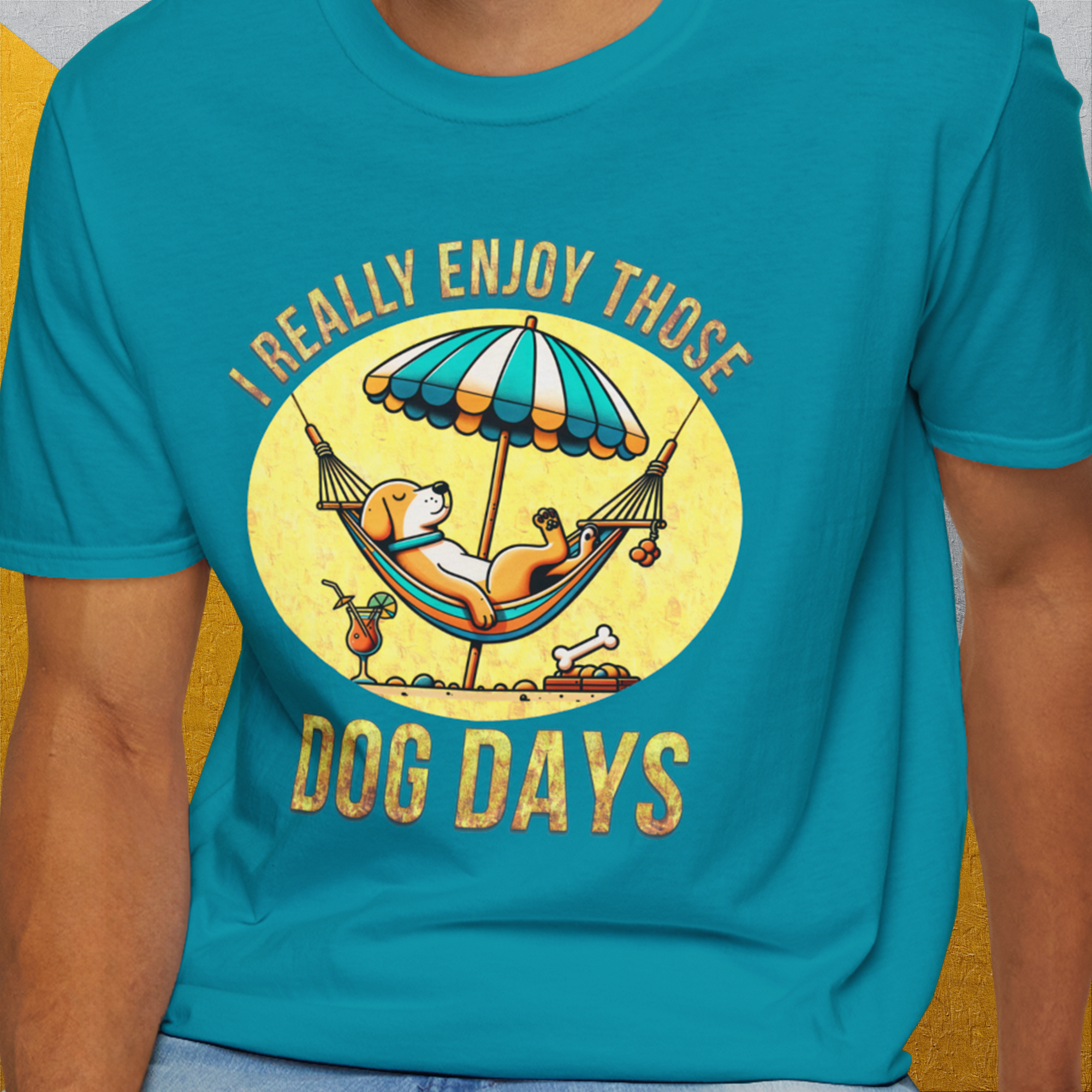 I Really Enjoy Those Dog Days, Unisex T-Shirt-funny dog lover Design by Dog Gang