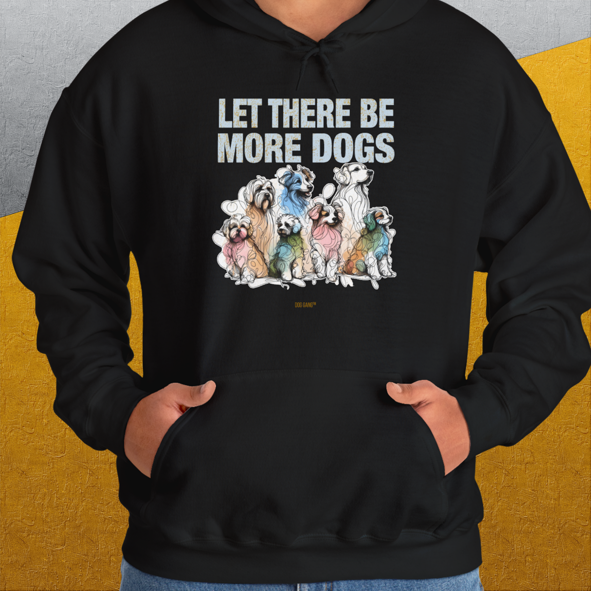 Let There Be More Dogs, Unisex Hoodie-funny dog lover Shirtdesign by Dog Gang