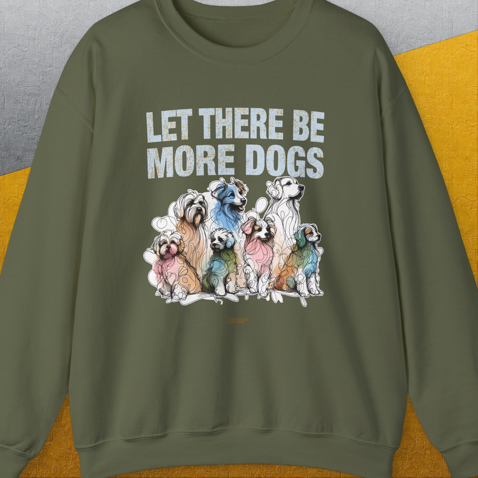 Let There Be More Dogs, Unisex Sweatshirt-S-funny dog lover Shirtdesign by Dog Gang