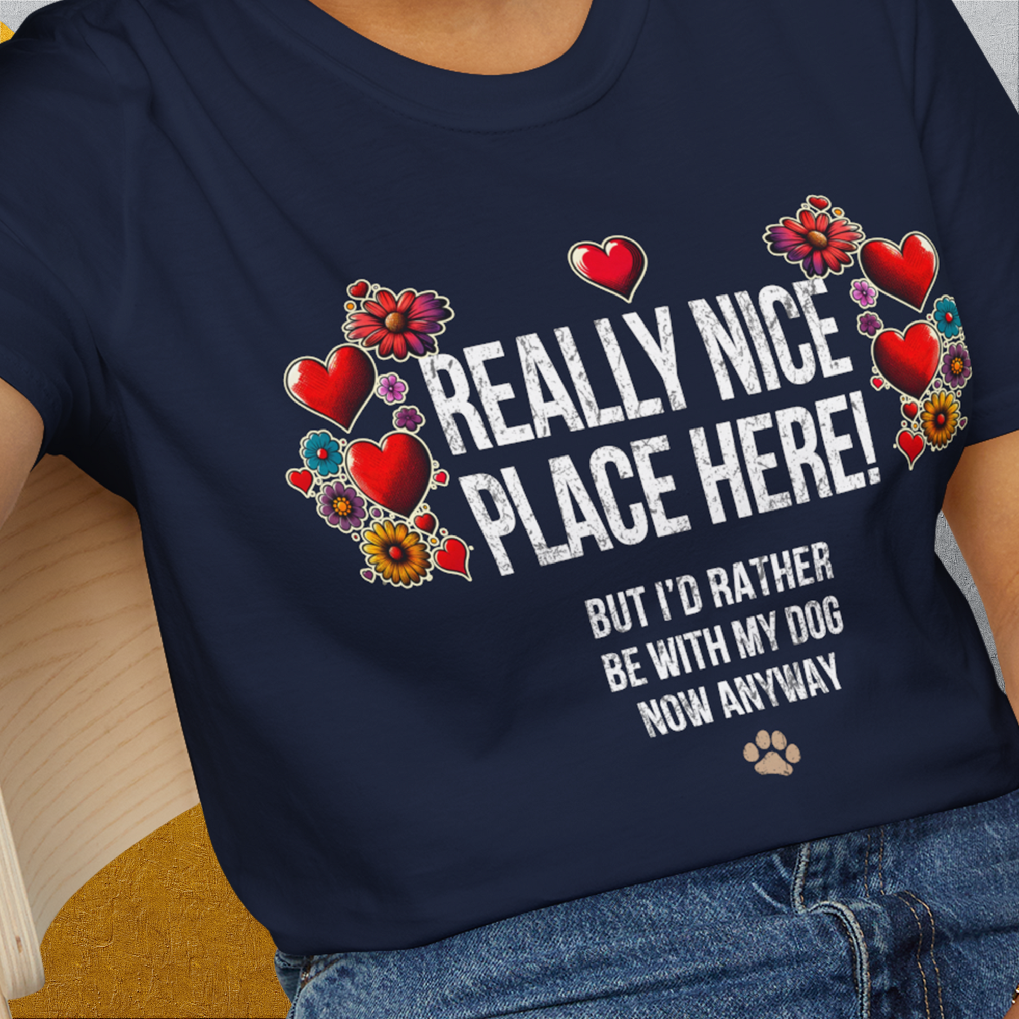 Really Nice Place Here, Unisex T-Shirt- funny dog-themed Shirt. Design by Dog Gang