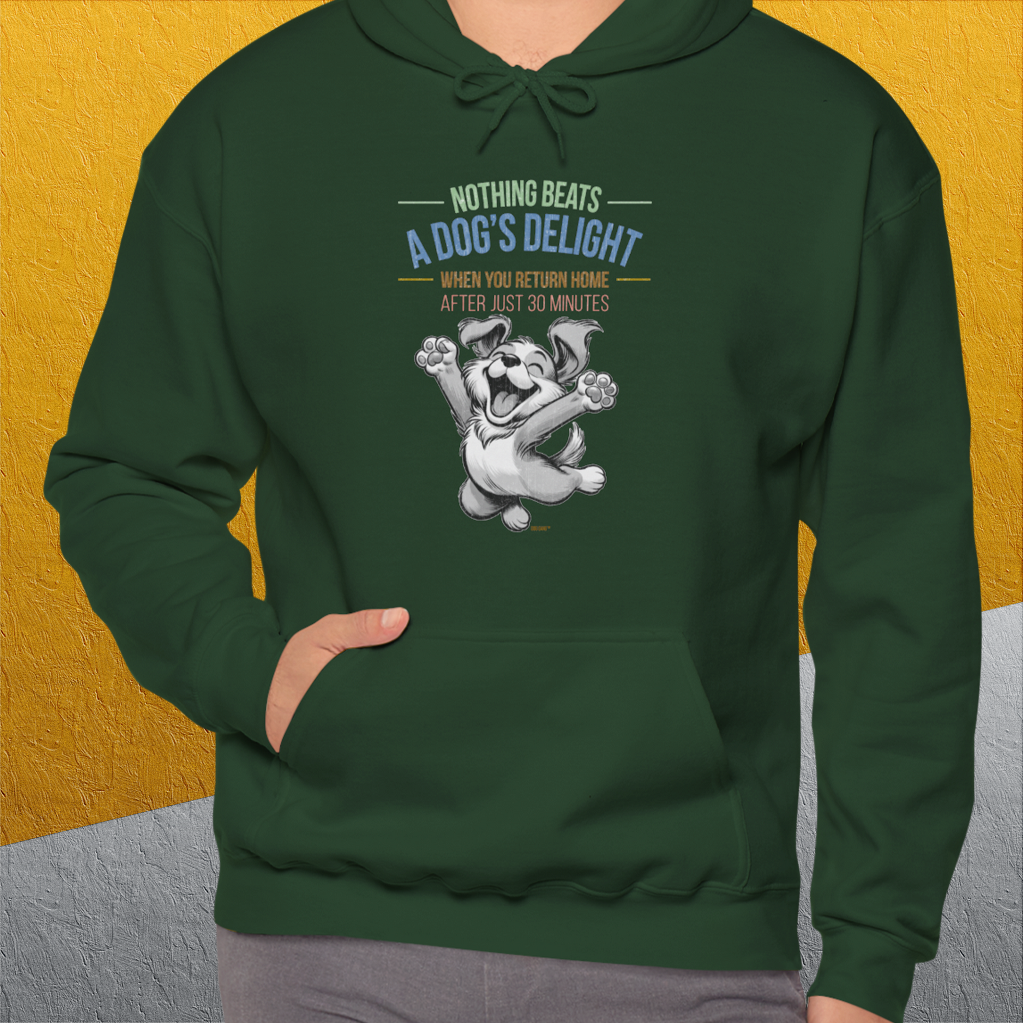 Nothing Beats A Dog's Delight When You Return Home, Volume 1, Unisex Hoodie-funny dog lover Design by Dog Gang