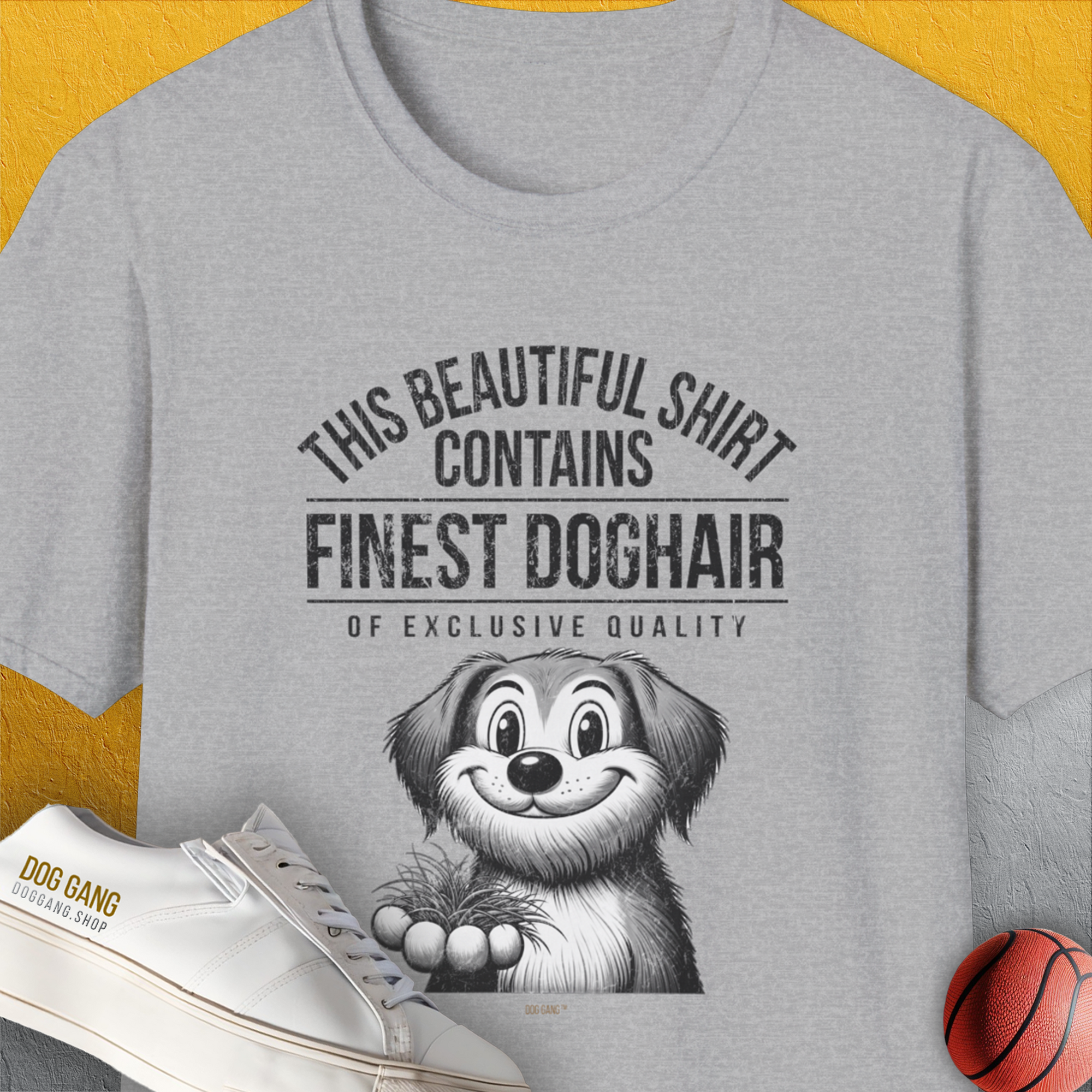 This Beautiful Shirt Contains Finest Dog Hair Of Exclusive Quality, Volume 1, Unisex T-Shirt-Sport Grey-funny dog lover Shirtdesign by Dog Gang