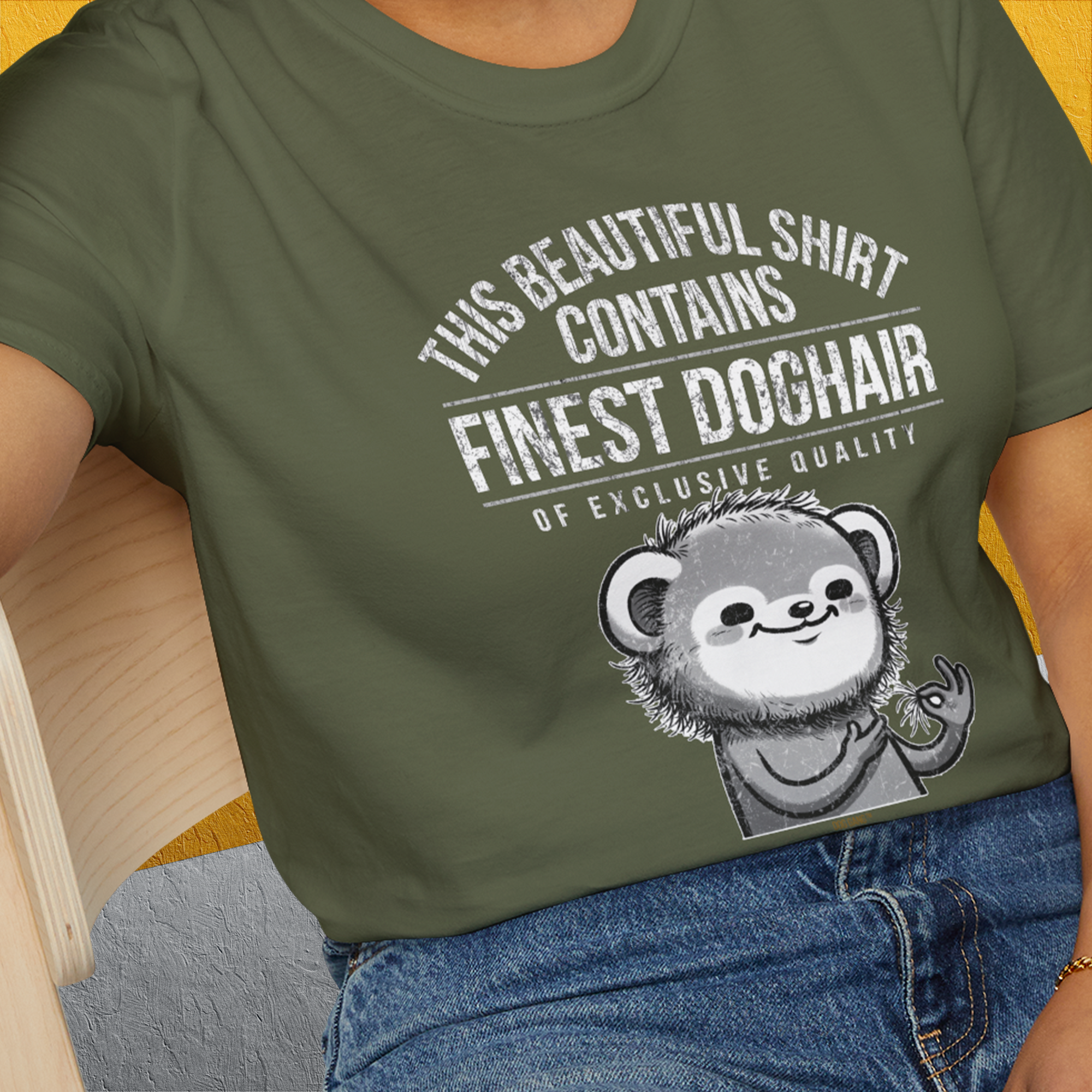 This Beautiful Shirt Contains Finest Dog Hair Of Exclusive Quality, Volume 2, Unisex T-Shirt- funny dog-themed Shirt. Design by Dog Gang