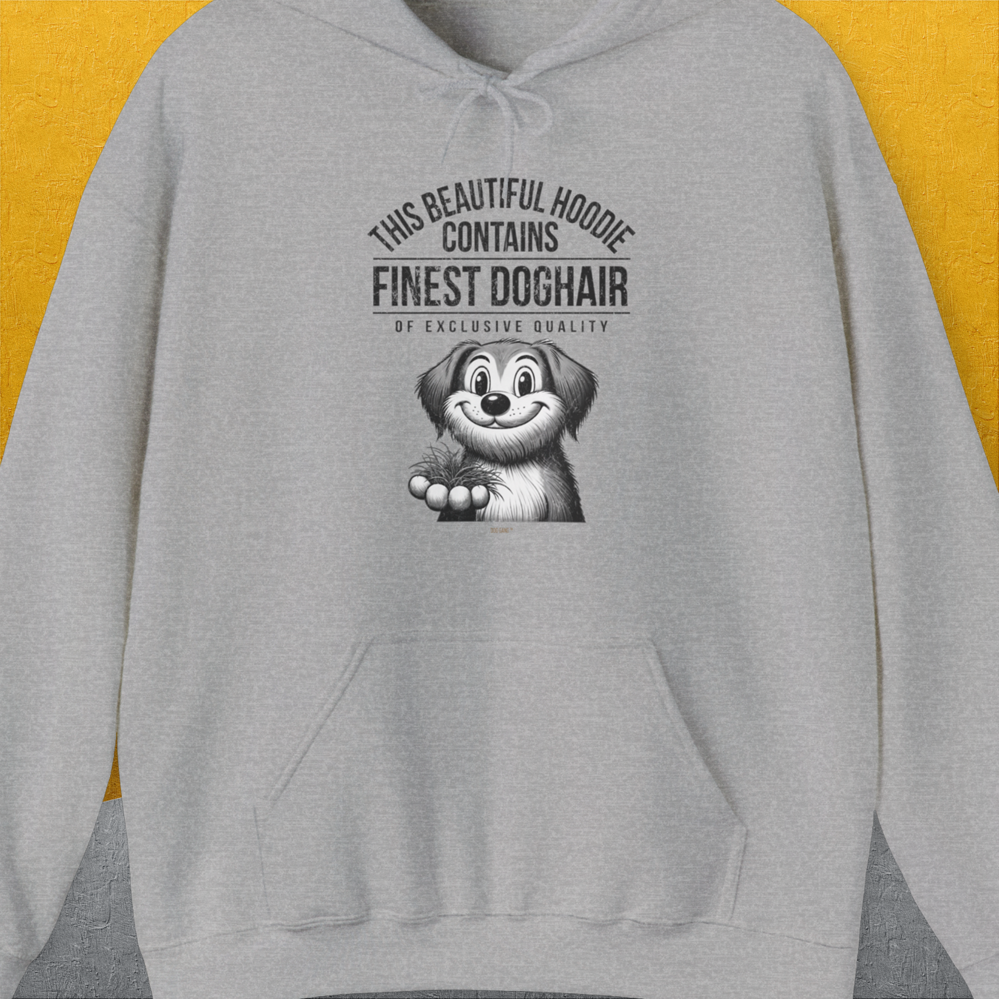 This Beautiful Hoodie Contains Finest Dog Hair Of Exclusive Quality, Volume 1, Unisex Hoodie-Sport Grey-funny dog lover Shirtdesign by Dog Gang
