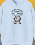 This Beautiful Hoodie Contains Finest Dog Hair Of Exclusive Quality, Volume 1, Unisex Hoodie-Light Blue-funny dog lover Shirtdesign by Dog Gang