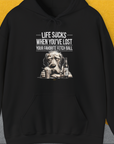 Life Sucks When You've Lost Your Favorite Fetch Ball, Volume 5, Unisex Hoodie-Black-funny dog lover Shirtdesign by Dog Gang