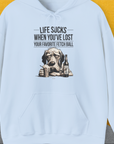 Life Sucks When You've Lost Your Favorite Fetch Ball, Volume 5, Unisex Hoodie-Light Blue-funny dog lover Shirtdesign by Dog Gang