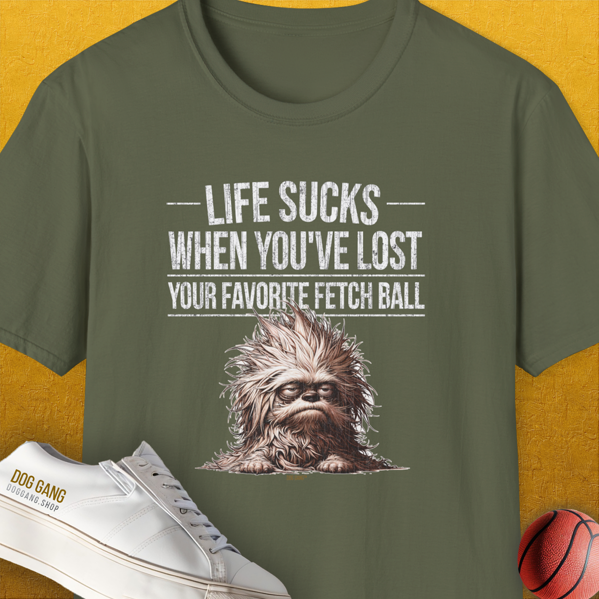Life Sucks When You&#39;ve Lost Your Favorite Fetch Ball, Volume 3, Unisex T-Shirt- another funny dog lover Shirtdesign made by Dog Gang