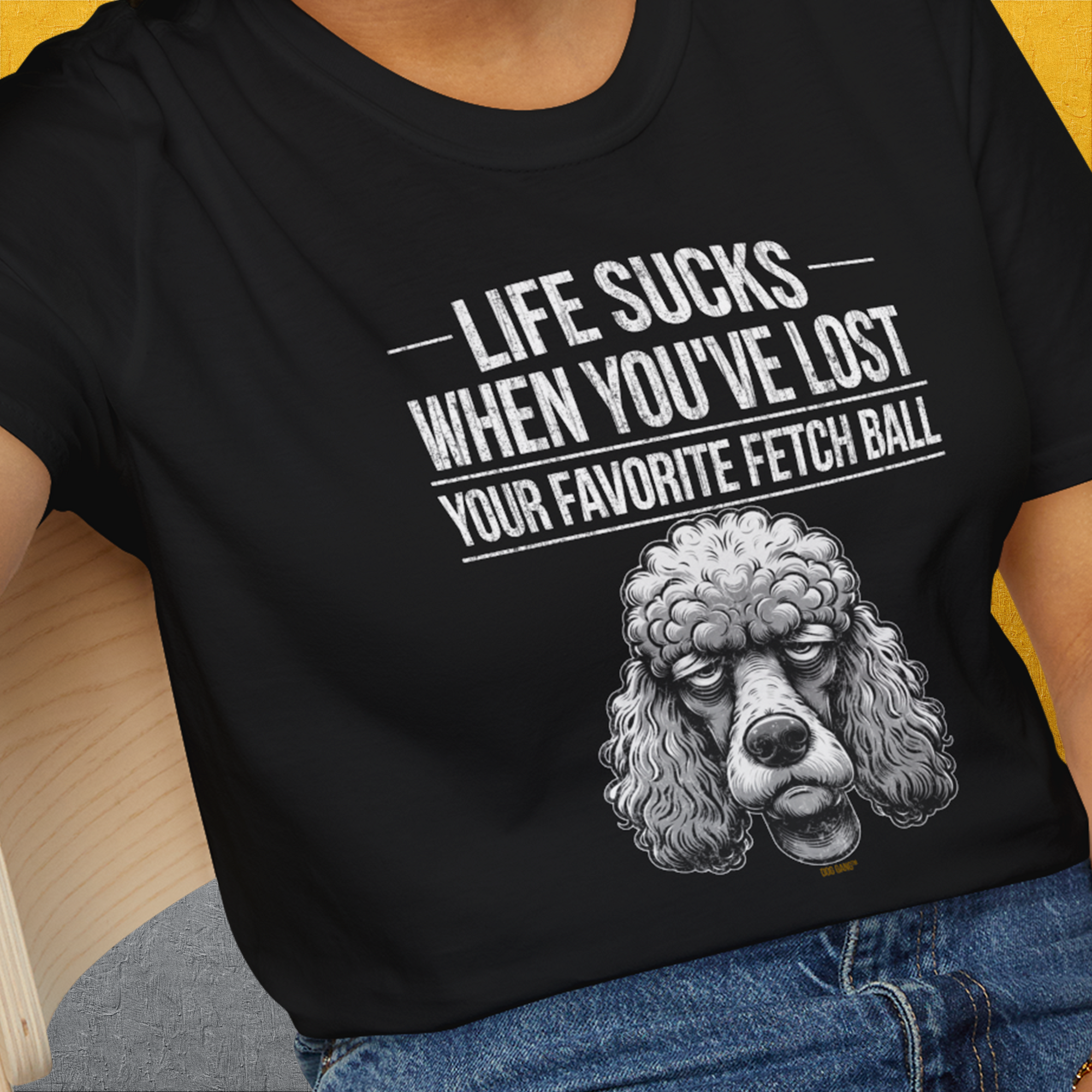 Life Sucks When You've Lost Your Favorite Fetch Ball, Volume 7, Unisex T-Shirt- funny dog-themed Shirt. Design by Dog Gang