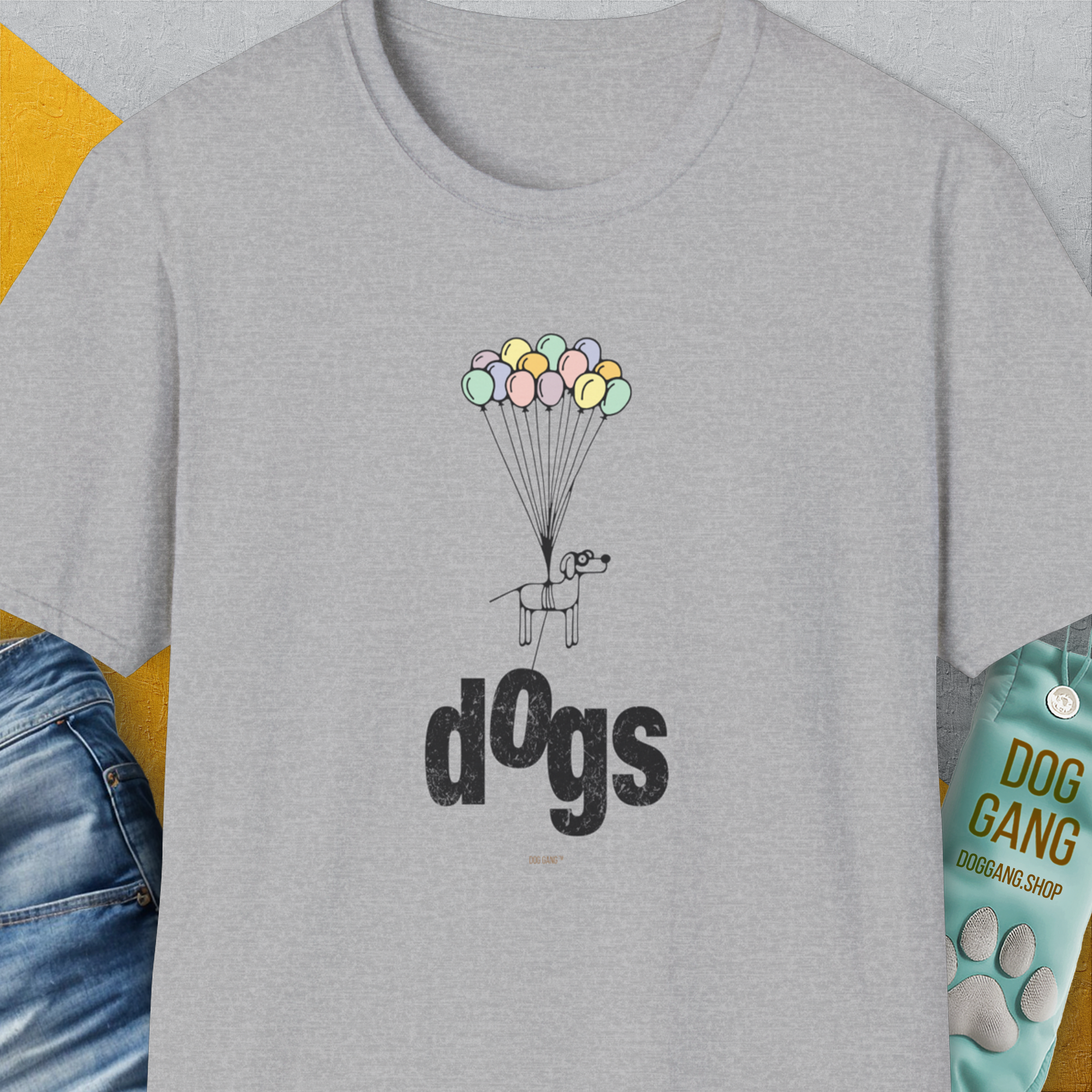 The Dog Gang Minimalistic Series II, Volume 1, Unisex T-Shirt-Sport Grey-funny dog lover Shirtdesign by Dog Gang