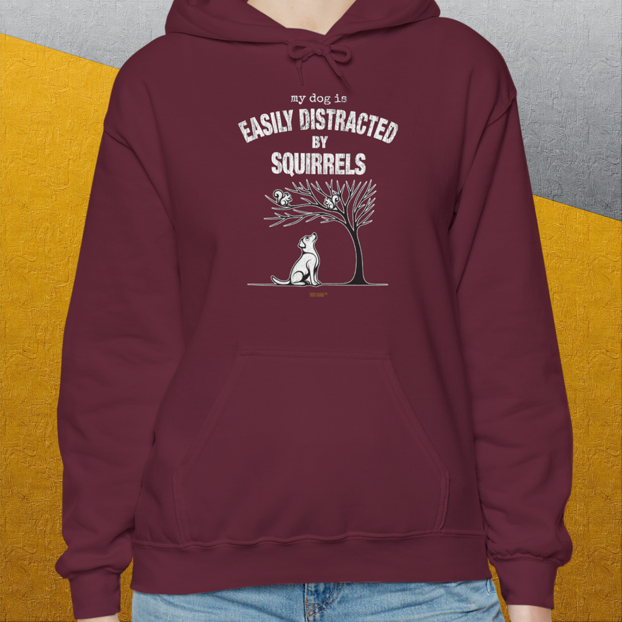 My Dog Is Easily Distracted By - Volume 1: Squirrels, Unisex Hoodie-, a fun and stylish design for dog lovers from Dog Gang