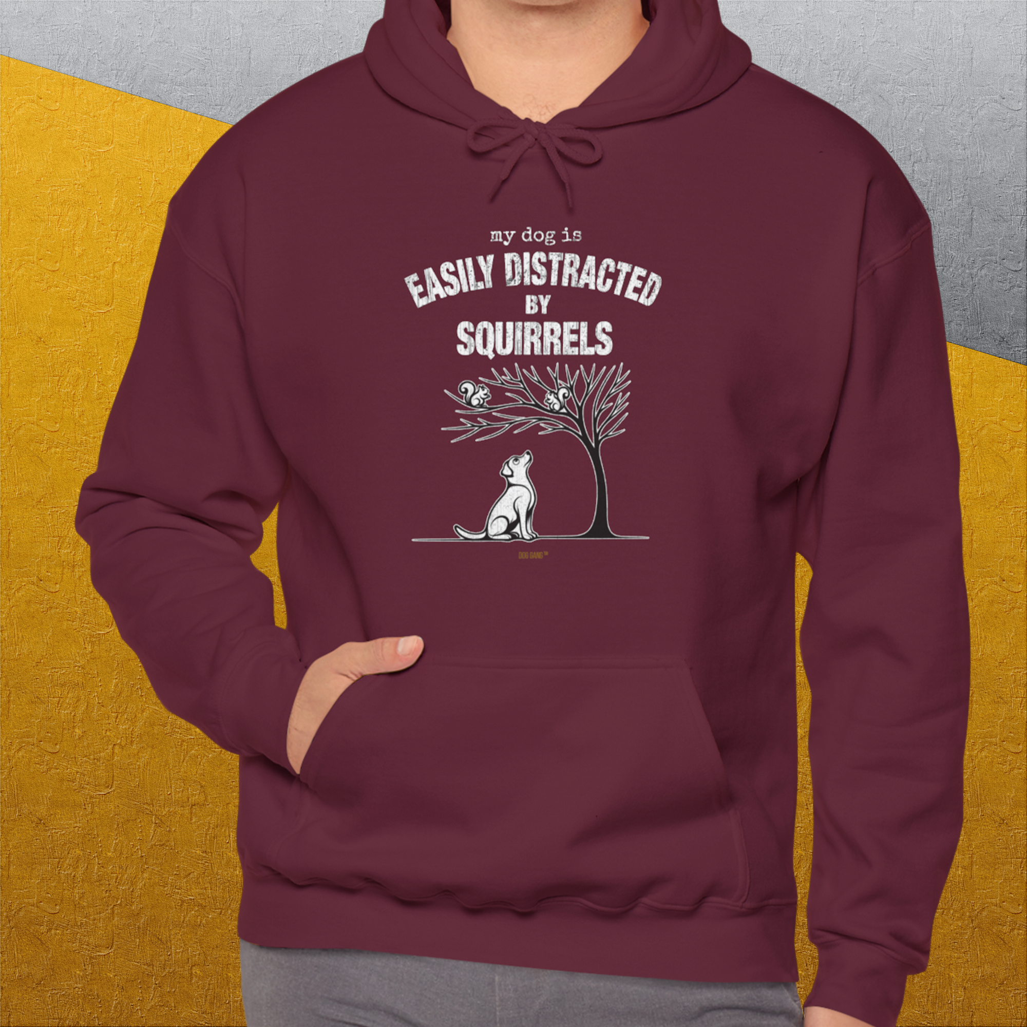 My Dog Is Easily Distracted By - Volume 1: Squirrels, Unisex Hoodie-. For dog lovers and dog owners. Design by Dog Gang
