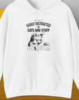 My Dog Is Easily Distracted By - Volume 2: Cats And Stuff, Unisex Hoodie-White, a cool and stylish design with a funny saying from Dog Gang