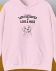 My Dog Is Easily Distracted By - Volume 3: Love And Hugs, Unisex Hoodie-Light Pink, Design by Dog Gang
