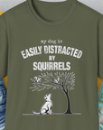 My Dog Is Easily Distracted By - Volume 1: Squirrels, Unisex T-Shirt-Military Green, Design by Dog Gang