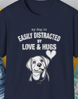 My Dog Is Easily Distracted By - Volume 3: Love And Hugs, Unisex T-Shirt-Navy, Design by Dog Gang