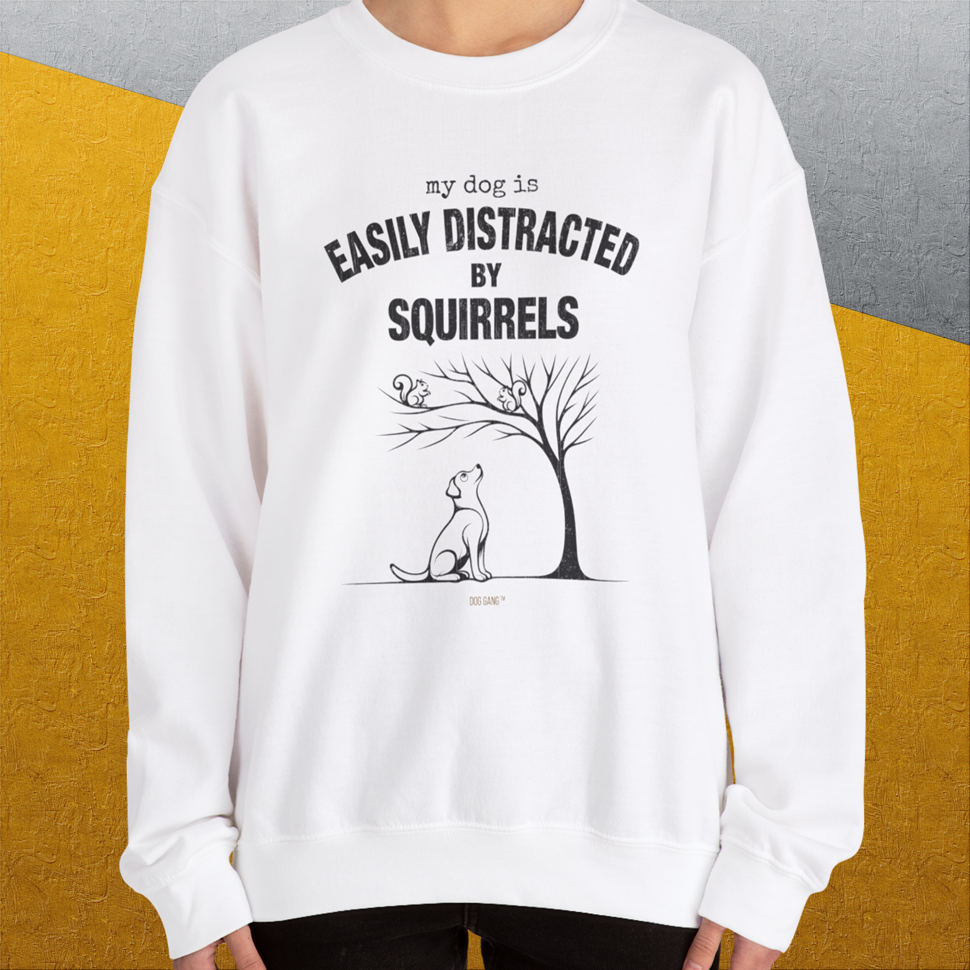 My Dog Is Easily Distracted By - Volume 1: Squirrels, Unisex Sweatshirt-, a cool design with a funny saying from Dog Gang