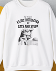 My Dog Is Easily Distracted By - Volume 2: Cats And Stuff, Unisex Sweatshirt-White, a cool design with a funny saying from Dog Gang