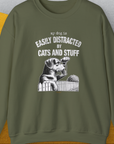 My Dog Is Easily Distracted By - Volume 2: Cats And Stuff, Unisex Sweatshirt-Military Green, Design by Dog Gang