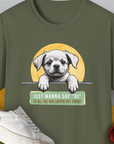"Say Hi" Series, Volume 1, Unisex T-Shirt-Military Green-funny dog lover Shirtdesign by Dog Gang