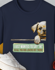"Say Hi" Series, Volume 2, Unisex T-Shirt-Navy-funny dog lover Shirtdesign by Dog Gang