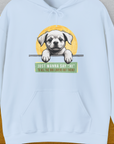 "Say Hi" Series, Volume 1, Unisex Hoodie-Light Blue-funny dog lover Shirtdesign by Dog Gang