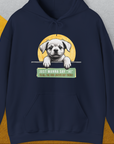 "Say Hi" Series, Volume 1, Unisex Hoodie-Navy-funny dog lover Shirtdesign by Dog Gang
