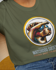 (Member Of The) Watchdog Society Series, Volume 1, Unisex T-Shirt- with a 
cool dog in sunglasses looking into the distance. Design by Dog Gang