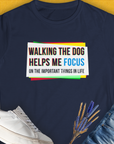 The Walking The Dog Series One, Volume 1 features a cute dog design with a vintage flair and a clever dog pun saying: Paws for Adventure. Designed by Dog Gang.