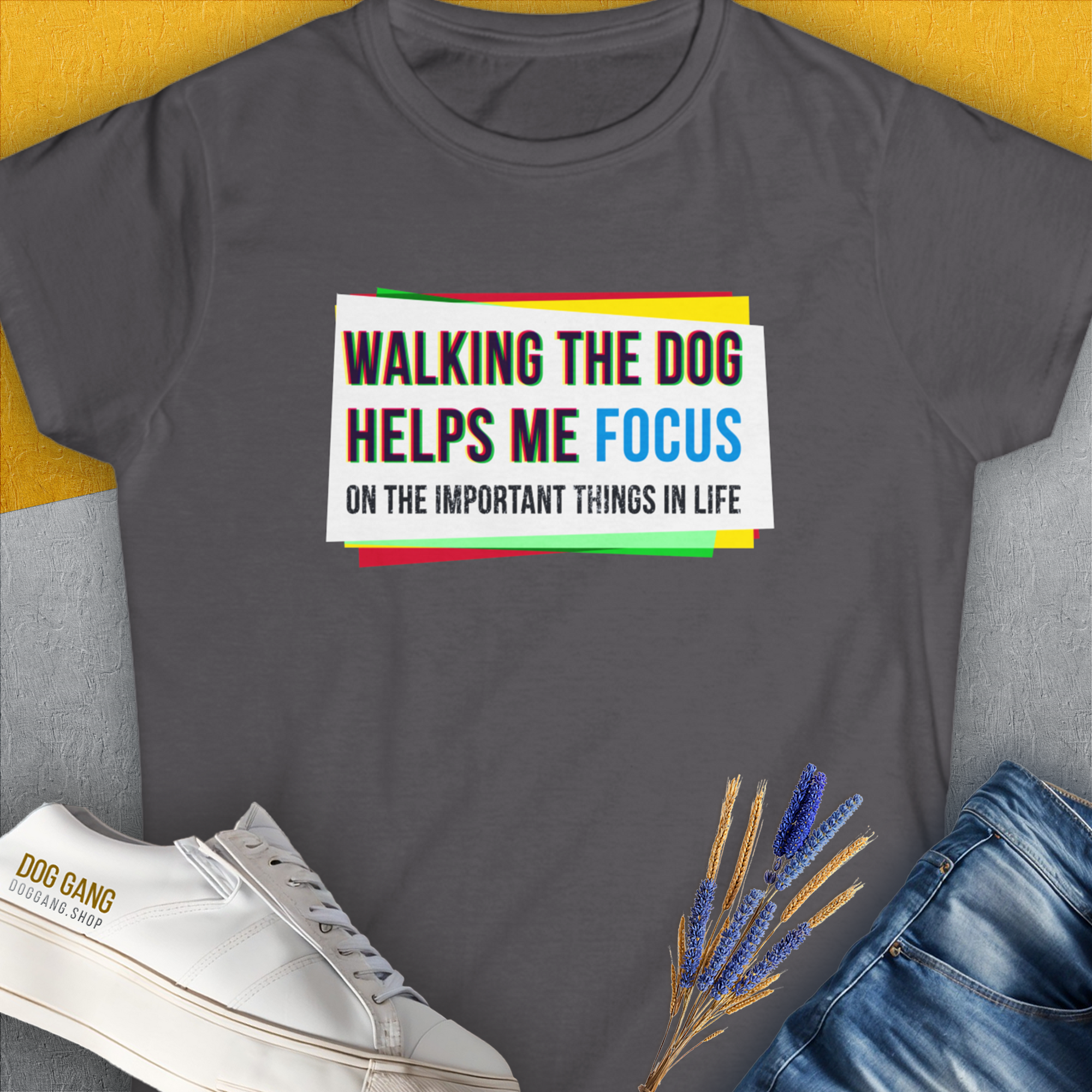 Walking The Dog Series One, Volume 1, Women&#39;s T-Shirt-Charcoal. A dog-themed Design from Dog Gang