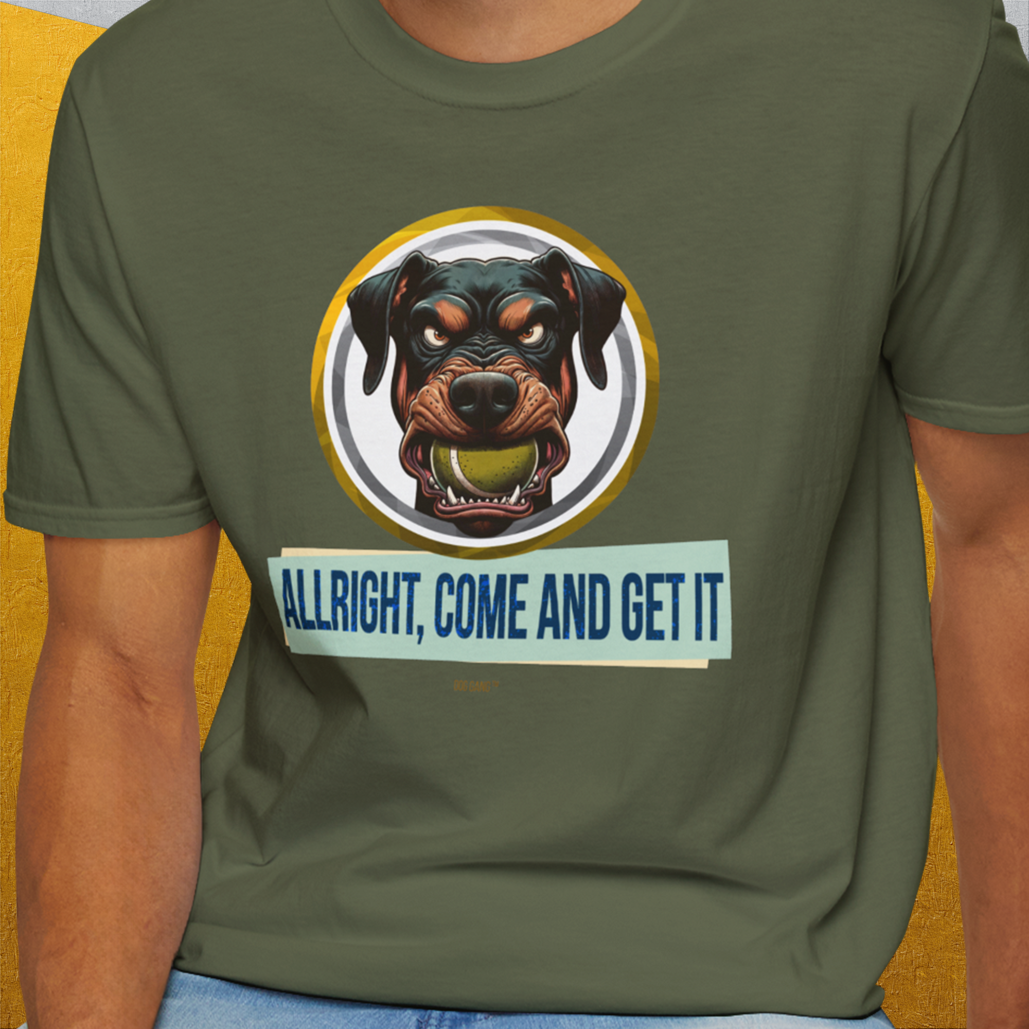Allright Come And Get It, Volume 2, Unisex T-Shirt-. For dog lovers and dog owners. Design by Dog Gang