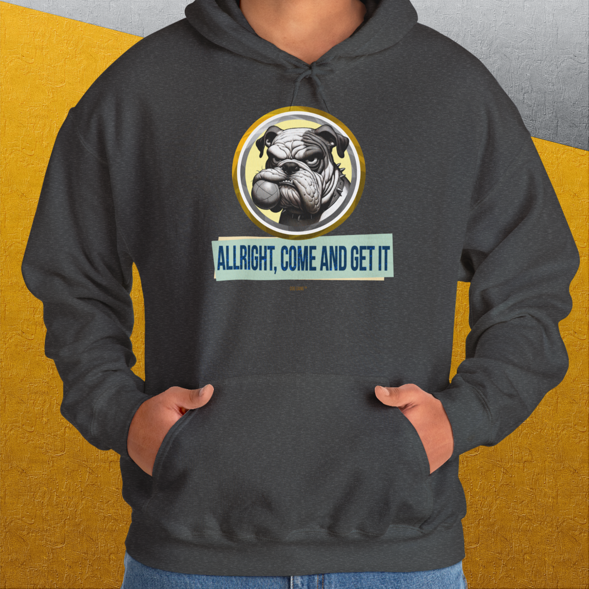 Allright Come And Get It, Volume 1, Unisex Hoodie-. A perfect gift for dog lovers and dog owners. Design by Dog Gang
