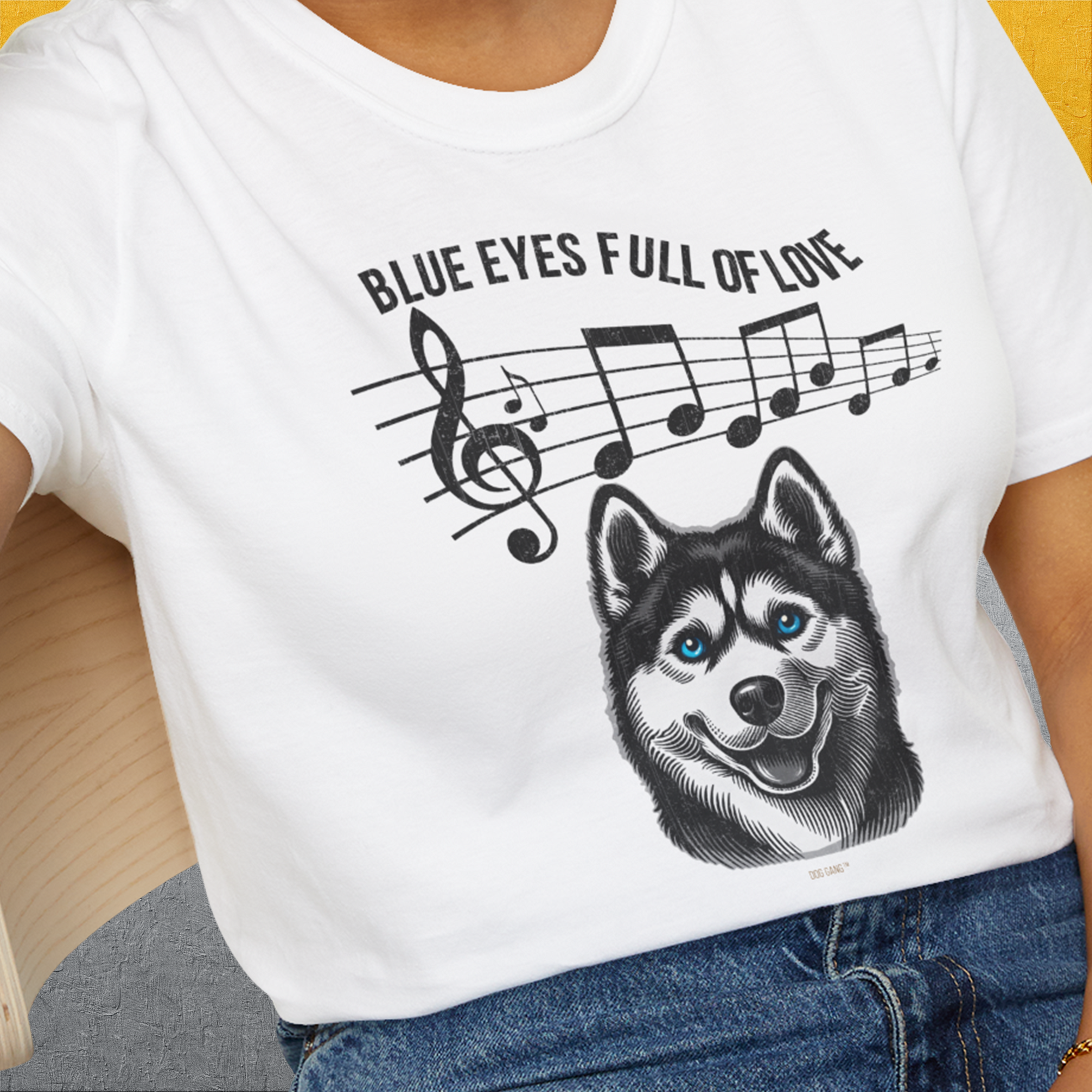 Blue Eyes Full Of Love, Volume 1 (Husky), Unisex T-Shirt-, a fun and stylish design for dog lovers from Dog Gang