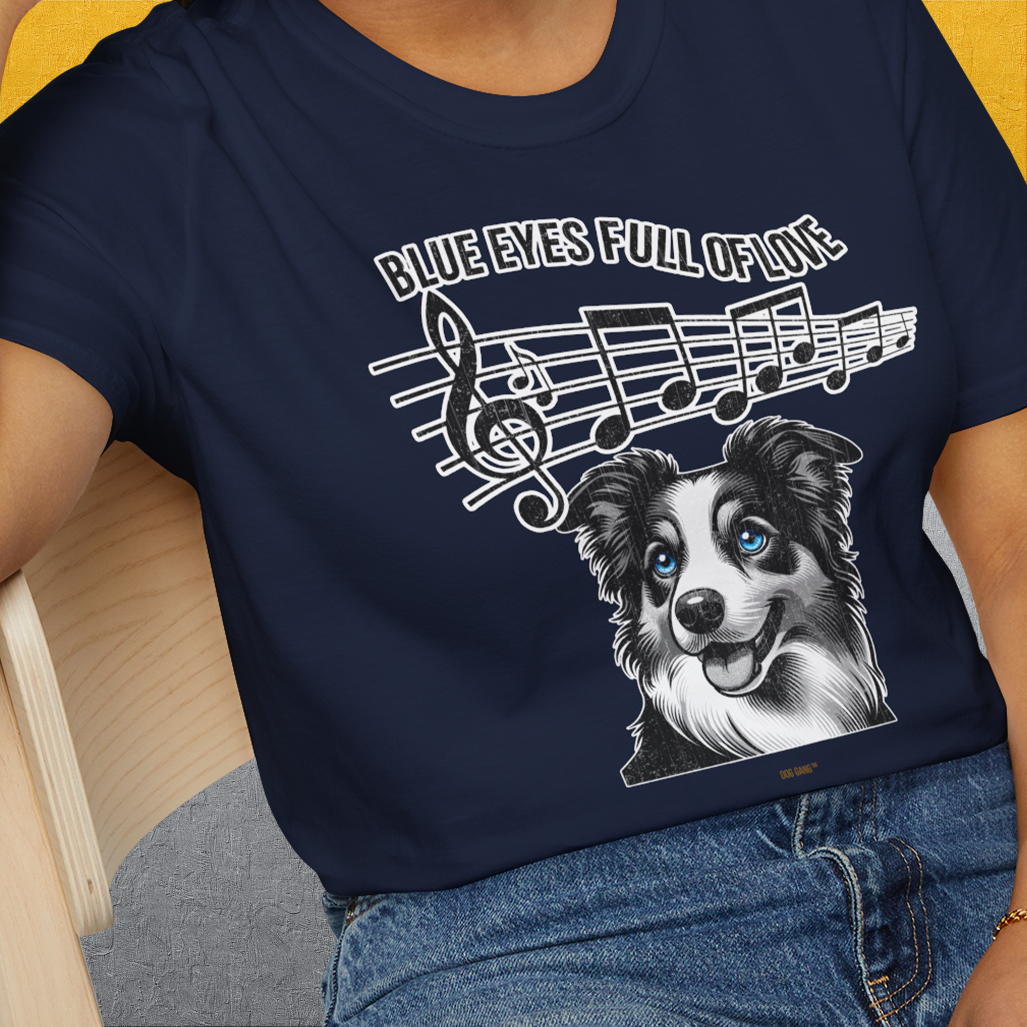 Blue Eyes Full Of Love, Volume 3 (Border Collie), Unisex T-Shirt-, a fun and stylish design for dog lovers from Dog Gang