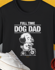 Full Time Dog Dad cartoon dog tricycle design. Designed by Dog Gang. Perfect for the dog lover or as a funny dog shirt option.