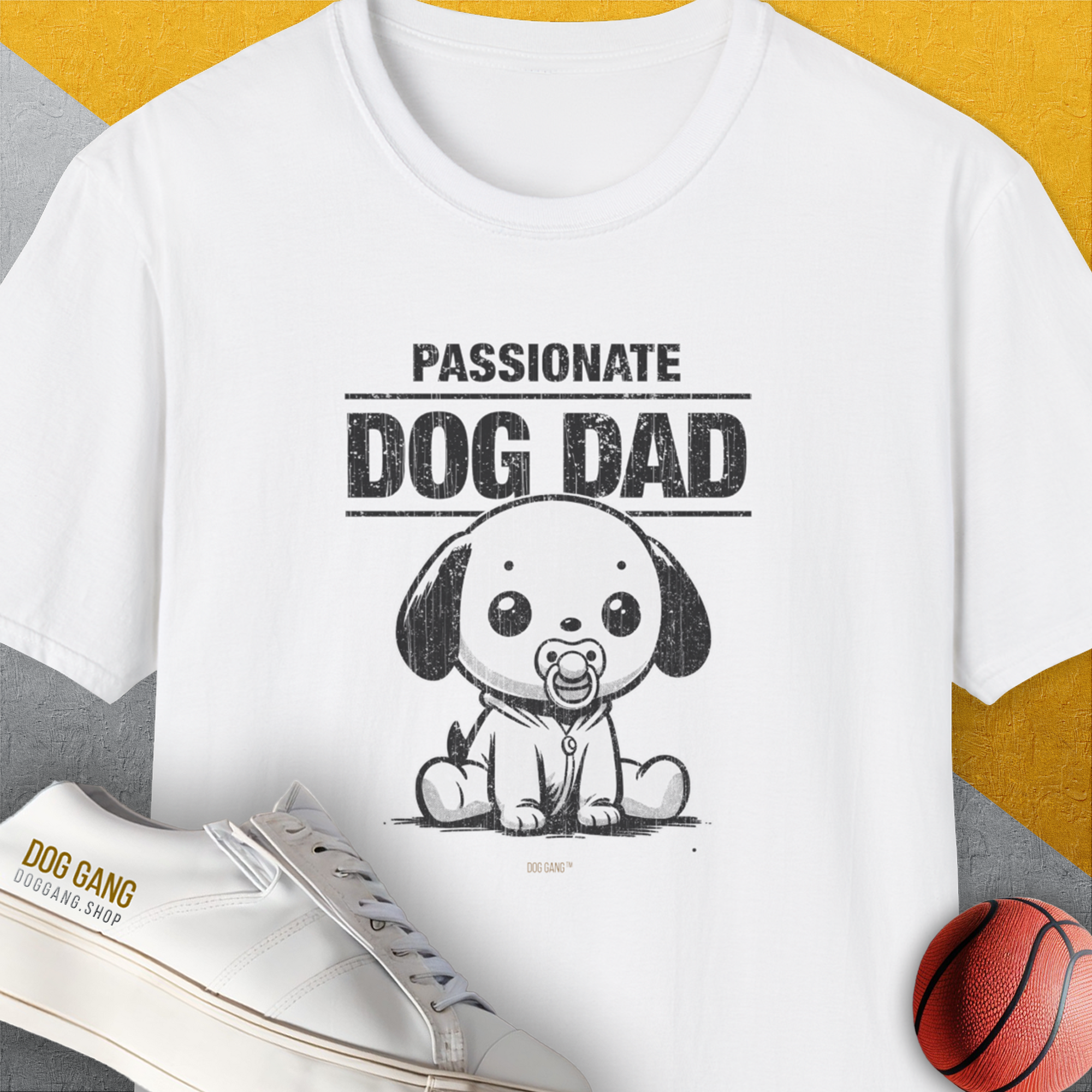 Dog Dad Series, Volume 6, Unisex T-Shirt-White, a cool and stylish design with a funny saying from Dog Gang