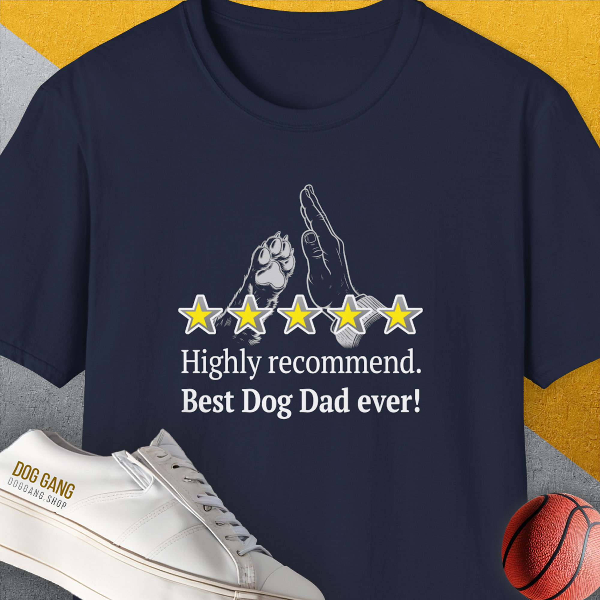 Dog Dad Series, Volume 9, Unisex T-Shirt-Navy, Design by Dog Gang