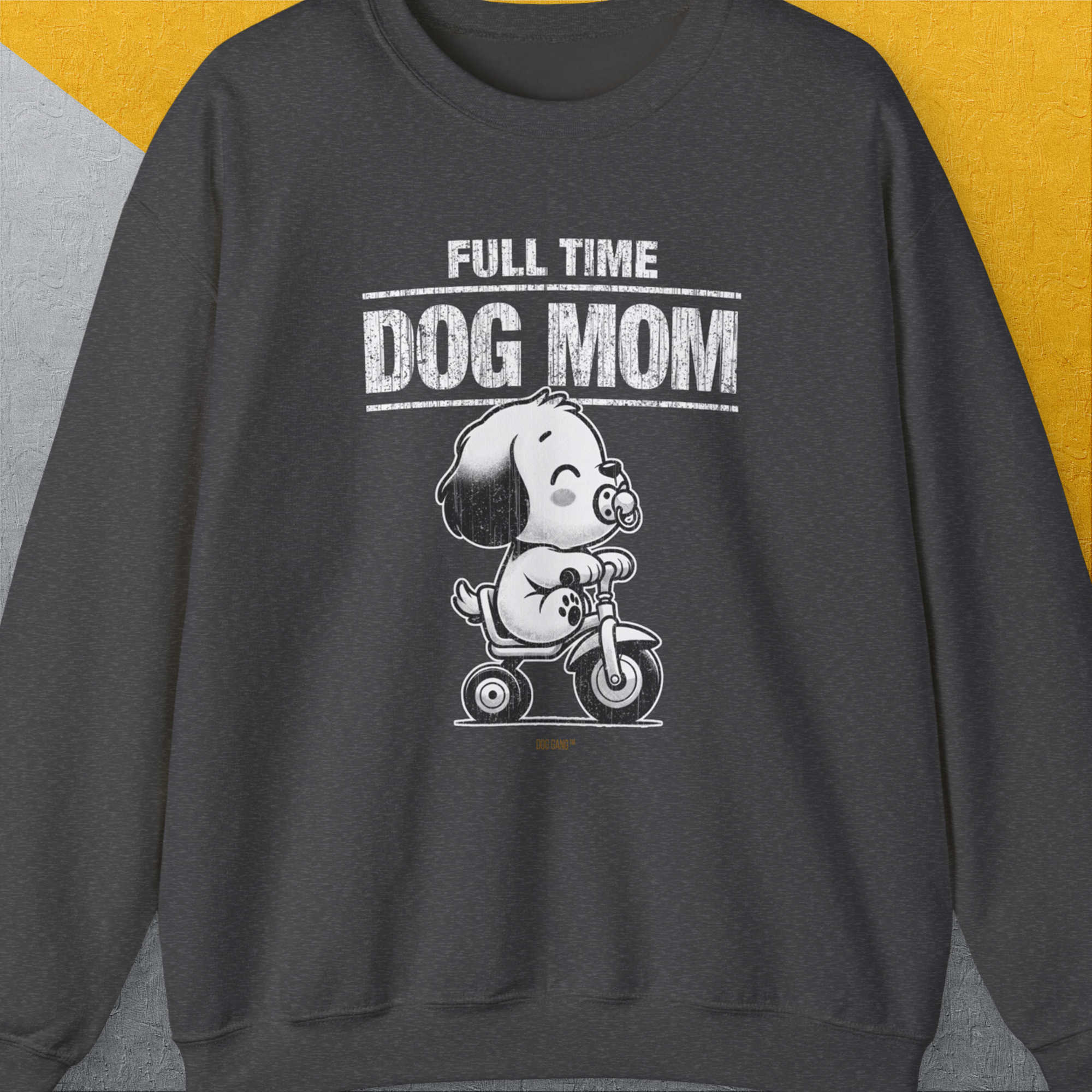 Dog Mom Series, Volume 3, Unisex Sweatshirt-Dark Heather, Design by Dog Gang